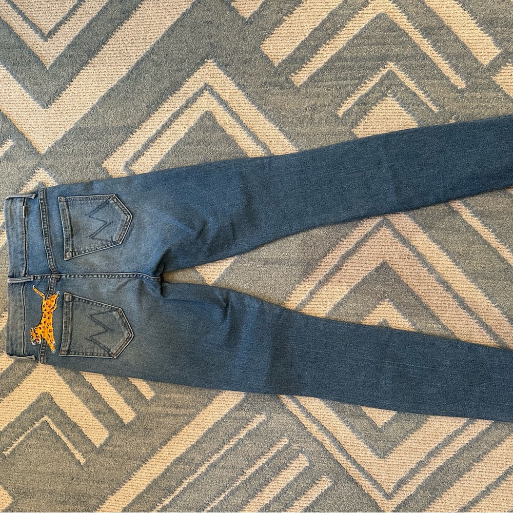Mother High Waisted Looker Ankle Frau Skinny Leg Jeans size 25